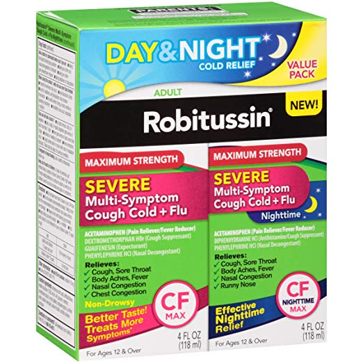 Robitussin CF Max Severe Day/Night Cough Medication, 8 oz