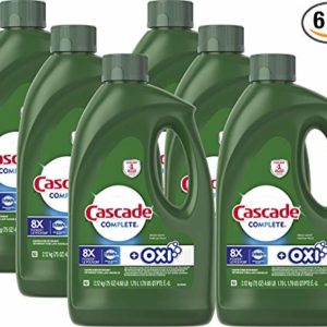 Cascade Complete Gel + Oxi, Dishwasher Detergent, 75 fl oz (Pack of 6) (Packaging May Vary)