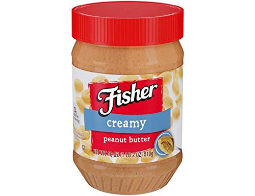 FISHER Creamy Peanut Butter, 18 oz Jar (Pack of 2 )