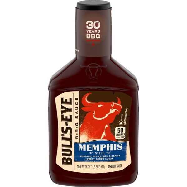 Bull's-Eye, Memphis Style, Regional Barbecue Sauce, 18oz Bottle (Pack of 2)