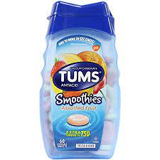 Tums Smoothies Assorted Tropical Fruit, 60 Chewable Tablets by TUMS
