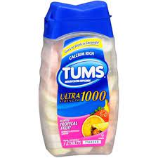 TUMS Ultra 1000 Tablets Assorted Tropical Fruit 160 Tablets (Pack of 12)