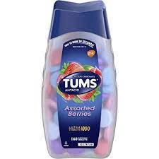 Tums Ultra Strength 1000 ,Antacid Chewable Tablets, Assorted Berries, 160-Count Bottle (Pack of 2)
