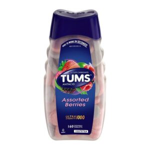 Tums Ultra Strength 1000 ,Antacid Chewable Tablets, Assorted Berries, 160-Count Bottle by TUMS