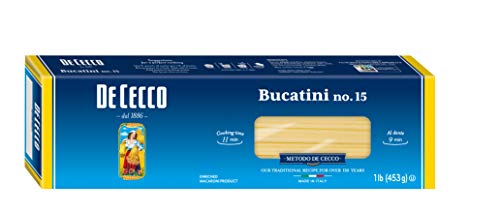 De Cecco Semolina Pasta, Bucatini No.15, 1 Pound (Pack of 5)