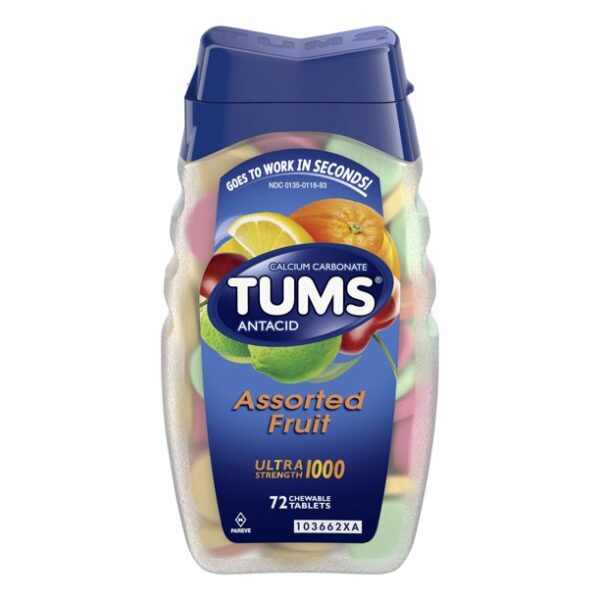 Tums Ultra, Assorted Tropical Fruit, 72 Chewable Tablets, (Pack of 2) by Tums