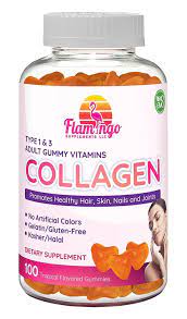 Flamingo Supplements - Hydrolyzed Collagen Gummies Type I & III | Kosher & Halal, No Gelatin, Non GMO | Strengthen Hair, Skin, Nails & Joint Care | Tropical Flavor | 100 Count