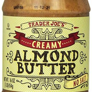 Trader Joes Almond Butter Creamy Unsalted 1lb Creamy and Rich Great on Toast,bagels,muffins and Other Breakfast Goodies !!!
