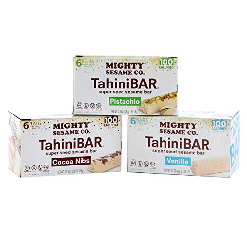 Mighty Sesame TahiniBars, Variety Pack (Total 18 Bars)