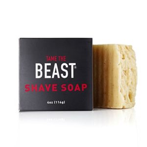 Vegan Shave Soap - Natural All-in-One Face & Body Bar, Organic Gluten-Free Oatmeal, Bentonite Clay, Lemongrass Oil, Coconut Oil, Rainforest Alliance Certified Palm Oil, Halal - Tame the Beast