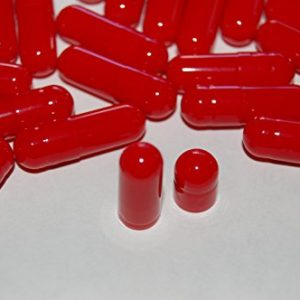 Size 0 Red Empty Gelatin Capsules, 100 Count, Halal & Kosher Certified by Capsules Express