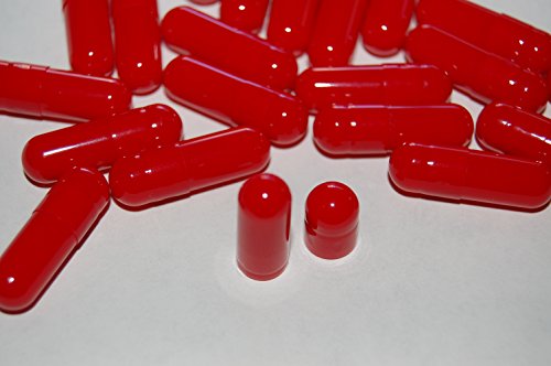 Size 0 Red Empty Gelatin Capsules, 100 Count, Halal & Kosher Certified by Capsules Express