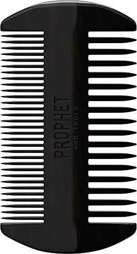 The Dual Beard Comb For Detangling, Brushing & Straightening Short and Long Beards | Double Sided Tooth For Facial Hair & Mustache Grooming | Acetate Made, Stronger than Plastic | Prophet and Tools