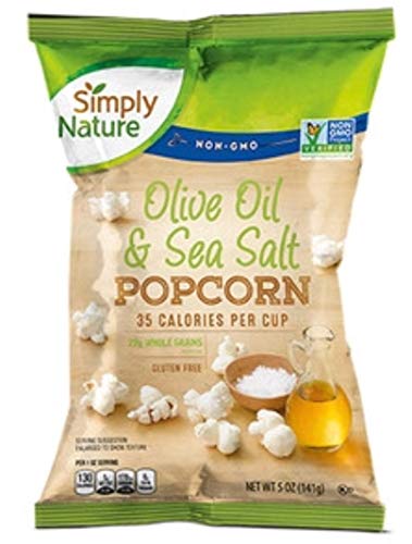 Simply Nature Popcorn Olive Oil & Sea Salt, 5 oz, pack of 2