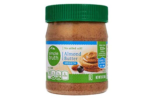 Simple Truth Almond Butter, Smooth, No Salt Added 12 Oz (Pack of 2)