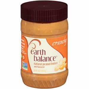 Earth Balance Natural Peanut Butter and Flaxseed Spread, Crunchy, Vegan, Non-GMO Project Verified, Gluten Free, 16 Ounce
