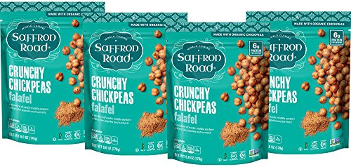 Saffron Road Organic Crunchy Chickpeas, Non-GMO, Gluten-Free, Halal, Falafel, 4 Count