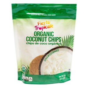 Organic Shredded Coconut Chips (Large Coconut Flakes), Unsweetened, Gluten Free, Sugar Free, Great Toasted for Vegan, Paleo, Keto Snacks, Trail Mix, Granola - 8oz. Bag (Count of 3) by Fiesta Tropicale