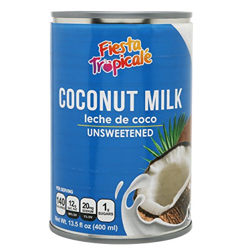 Coconut Milk, Unsweetened, Full-Fat, BPA-Free Canned, Dairy Free Without Preservatives, Great for Vegan, Paleo or Keto Recipes, Latte or for Yogurt - 13.5 oz. Cans (Count of 6) by Fiesta Tropicalé