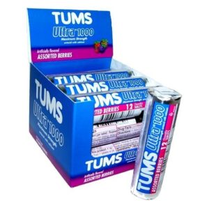 Tums Ultra Strength 1000, Assorted Berries, 12 Count Rolls (Pack of 12) by TUMS