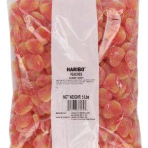 Haribo Gummi Candy, Peaches, 5-Pound Bag