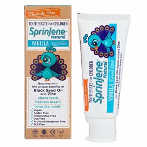 SprinJene Natural Kids Fluoride-Free Toothpaste, Vanilla