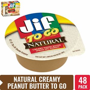 Jif To Go Natural Creamy Peanut Butter, 1.5 oz., 6-12oz 8 pack (48 Total Cups) – Convenient On the Go Pack, 7g (7% DV) of Protein per Serving, Smooth, Creamy Texture – No Stir Natural Peanut Butter