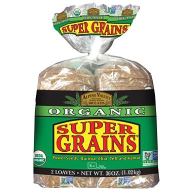 Alpine Valley Organic Bread, Super Grains (18 oz., 2 pk.)