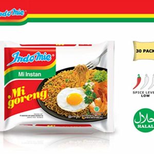 Indomie Mi Goreng Instant Stir Fry Noodles, Halal Certified, Original Flavor (Pack of 30) (Packaging may Vary)