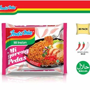 Indomie Instant Fried Noodles Hot & Spicy (Mi Goreng Pedas) Flavor 2.82 oz (30 packs)