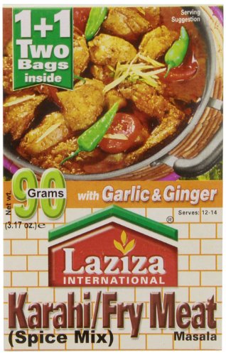 Laziza Karahi Fry Meat Masala, 90-Gram Boxes (Pack of 6)
