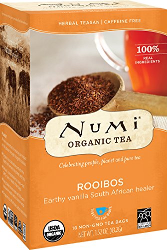 Numi Organic Tea Rooibos, 18 Count Box of Tea Bags (Pack of 3) Herbal Teasan (Packaging May Vary)