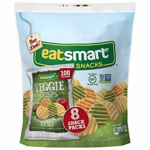 Eatsmart Snacks Veggie Crisps, 100 Calorie Multipack, Sea Salt, 8 Count (Pack of 6)
