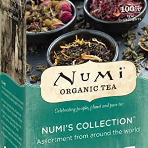 Numi Organic Tea Numi's Collection Variety Pack, 16 Count Box of Tea Bags - Black, Green, White, Pu-erh, Mate, Chai, Rooibos & Herbal Teas (Packaging May Vary)