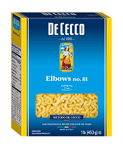 De Cecco Pasta, Elbows, 16 Ounce (Pack of 5)