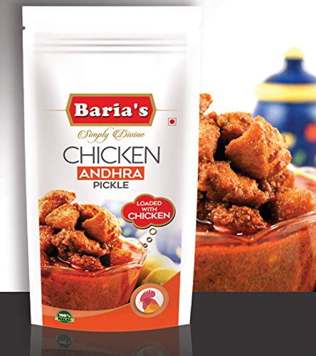 Baria's Chicken Andhra Pickle, Halal Meat, Thokku, Andhra Recipe, Indian Chicken Pickle - 200 grams (7 oz)
