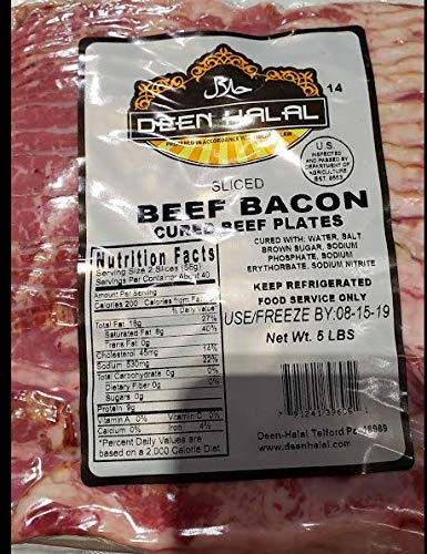 Deen Halal Sliced Beef Bacon 5lb