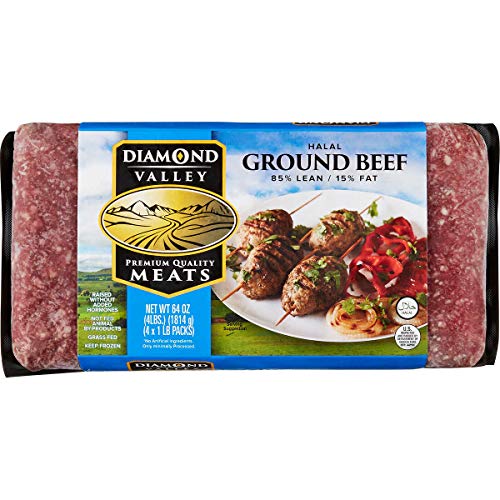 Diamond Valley Halal Ground Beef 85/15 Hamburger, 4 lbs