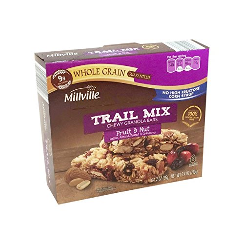 MILLVILLE Trail Mix Granola Bars (6 count) (Fruit & Nut)