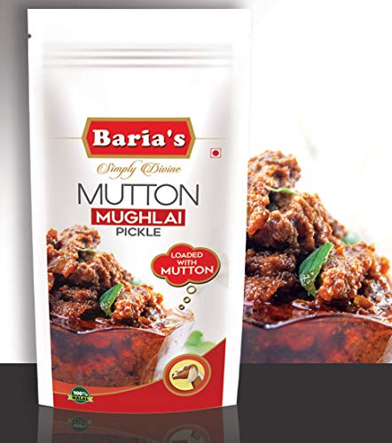 Baria's Mutton Mughlai Pickle, Halal Meat, Mughlai Recipe, Indian Mutton Pickle - 200 grams (7 oz)