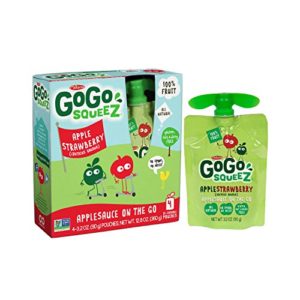GoGo squeeZ Applesauce on the Go, Apple Strawberry, 3.2 Ounce Portable BPA-Free Pouches, Gluten-Free, 48 Total Pouches (12 Boxes with 4 Pouches in Each)