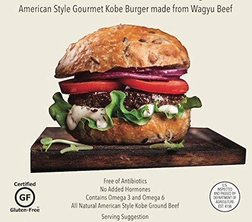 12 (4oz) Gourmet Wagyu Kobeburgers Price: $3.99 each (Gluten Free & Halal Certified)