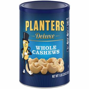 Planters Deluxe Whole Cashews, 1Lb 2.25 Oz (517g/18.25 Oz Canister)