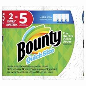 Bounty Quick-Size Paper Towels, 2 Family Rolls, White, Prime Pantry