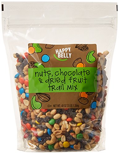 Amazon Brand - Happy Belly Nuts, Chocolate & Dried Fruit Trail Mix, 48 oz