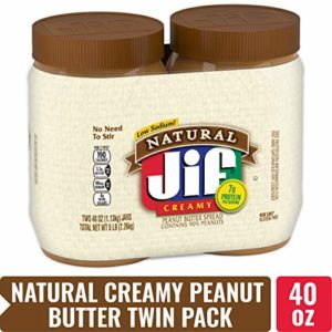 Jif Natural Creamy Peanut Butter Spread, 40-Ounce (Pack of 2)