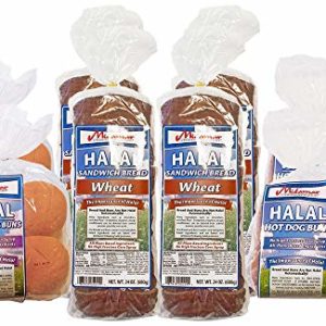 Halal Bread Variety - 2 loaves Wheat Sandwich - 2 Burger Buns - 2 hot dog buns