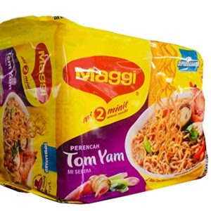 Maggi 2 Minute Noodles Tom Yam Flavour - 80g - Pack of 5 (80g x 5)