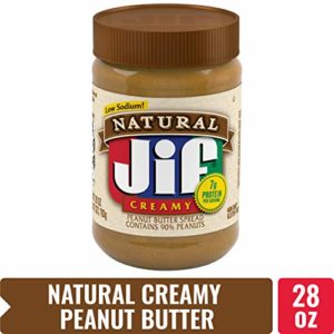 Jif Natural Creamy Peanut Butter Spread, 28 oz. (10 Count) – 7g (7% DV) of Protein per Serving, Smooth, Creamy Texture – No Stir Natural Peanut Butter