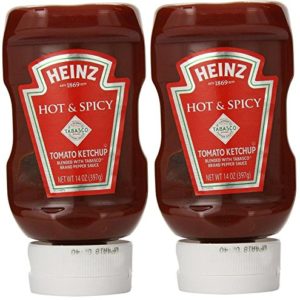 Heinz Hot & Spicy Tomato Ketchup with Tabasco (Pack of 2) 14 oz Bottles